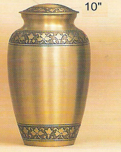 Urna de latón tradicional para adultos, acabado de latón liso y recuerdo pequeño - Product Image 3