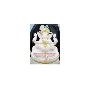 Indian Marble <b>Stone</b> Antique Lord Ganesh Statue - Product Image 1
