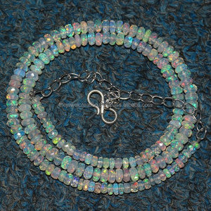 3มม. 5มม. หินโอปอลเอธิโอเปียสีขาวธรรมชาติสร้อยคอลูกปัดอัญมณีจากผู้ผลิตในราคาโรงงานออนไลน์ - Product Image 1