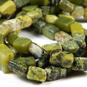 Pepita verde claro serpentina de alta calidad facetada, cadena de piedras preciosas perforadas, collar curativo de cristal natural, mayorista - Product Image 2