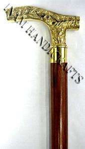 Bastones de madera con mango de latón para caminar para ancianos, bastones para caminar de madera con mango de latón - Product Image 2