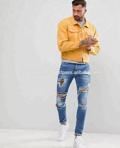2022 nouveau élégant unisexe personnalisé Denim vestes Cool Bomber veste dentelle cuir renard personnalisé Sublimation lavé Techniques - Product Image 4