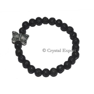 Lava Stone <b>Gemstone</b> <b>Bracelet</b> with Butterfly Buy Online - Product Image 1