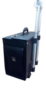 กระเป๋ารถเข็นหนังแท้สไตล์โบฮีเมียนรูปแบบเรขาคณิตสำหรับเดินทางพร้อมฝาปิดซิป - Product Image 3