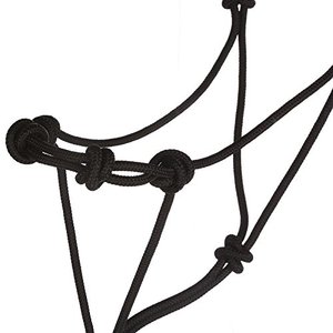 Halter en nylon équestre pour les styles de selle occidentaux et anglais Accessoire de bride de bande de nez tressé plat noir fabriqué avec du PVC PP - Product Image 3