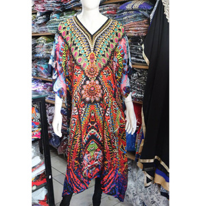 Robe longue en Polyester à imprimé numérique pour femme, robe Kaftan, nouveauté 2019 - Product Image 1