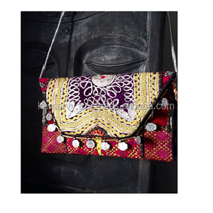 KAMARVY Designer Traditional Handmade Banjara Embroidery Canvas Hobo Gypsy Clutch Purse - Product Image 1