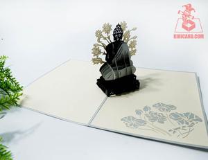 Tarjeta emergente hecha a mano de Budismo de corte láser intrincado hermoso 3D artesanía de fabricación al por mayor vietnamita - Product Image 2