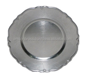 Métal Martelé Plat Ovale Orné En Métal En Forme de Plaque de Chargeur et Plats - Product Image 2