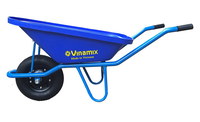 Brouette en plastique pour travaux de construction, robuste, 90L, plateau en plastique galvanisé, roue simple