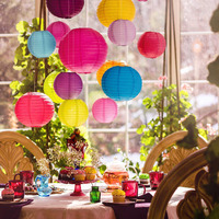 Abat-jour en papier coloré sur mesure Nicro, décoration murale pour la maison, lanterne chinoise ronde en papier suspendue