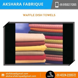 La mejor calidad desechable de secado rápido 100% algodón Floral Waffle toallas de mano liso hogar playa Hotel avión uso directo indio - Product Image 2