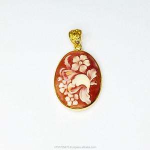 Hecho a mano personalizado tallado Concha flor camafeo corte ovalado Natural tallas de piedras preciosas corazón pera forma joyería hacer colgante - Product Image 1