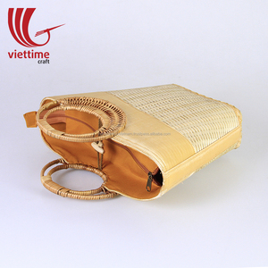 Bamboo Weaving <b>Handbags</b> for Women Wholesale/Bamboo <b>Straw</b> Bag for Sale - Product Image 6