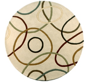 Tapis rond moderne en laine touffeté à la main et fabriqué à la machine avec hauteur de poils en peluche pour la maison salon usine vente en gros - Product Image 3