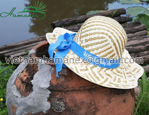Sombrero para el sol de paja Seagrass con cinta flexible Lisa personalizada para mujer, Verano - Product Image 2