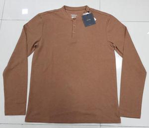 Vêtements en surplus, étiquettes de marque, t-shirt pour homme à manches longues, col rond, polyester/coton, teint en pièce, uni, multicolore - Product Image 3