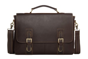 <b>Men's</b> Genuine Leather Cowhide Vintage <b>Messenger</b> <b>Bag</b> Shoulder <b>Bag</b> Genuine Leather Crazy Horse Satchel <b>Messenger</b> <b>Bag</b> - Product Image 2