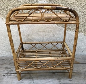 โต๊ะข้างเตียงหวายสไตล์วินเทจยุค 60 จำนวน 2 ชิ้น จากเวียดนาม - Product Image 1