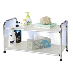 Estante de almacenamiento para debajo del fregadero con tubo de metal redondo de 2 niveles - Product Image 1