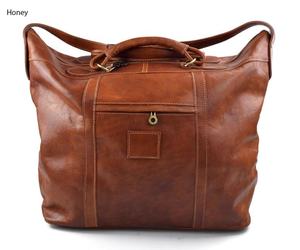 <b>Ladies</b> Sport <b>Bag</b> IHS-0001 Genuine Leather Honey Duffel Shoulder Weekender Fashionable Travel <b>Gym</b> Luggage - Product Image 1