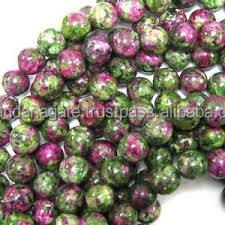 Cuentas de piedra rubí, cuentas de zoisita, joyería de piedra de hebra, collar de cristal curativo de piedras preciosas lisas sueltas, mayorista de cristal natural - Product Image 6