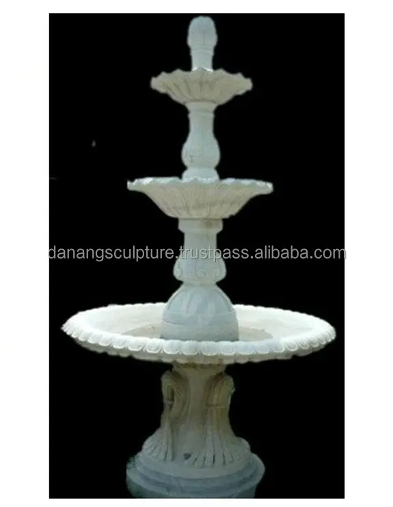 Three layer garden outdoor indoor hand carved rolling ball natural marble fountain