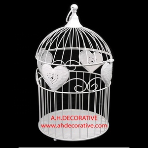 กรงนกสีขาวดีไซน์โดดเด่นสำหรับตกแต่งระเบียง สวน และบ้าน - Product Image 2