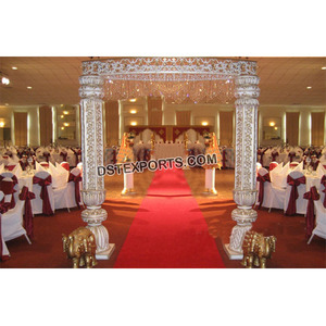 Décorations indiennes en cristal d'allée de mariage piliers de mariage en fibre pour porte d'entrée, piliers de sculpture de fleurs pour porte de bienvenue USA - Product Image 1