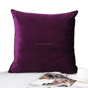 Indian Square Velvet Cushion <b>Cover</b> Plain Style Home Decorative Pillow Case Woven Technique From India - Product Image 5