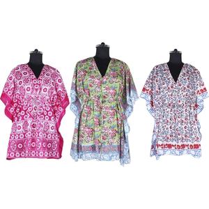 2025 Summer Casual Printed Batwing Short Sleeveless Beach <b>Dresses</b> and <b>Kaftans</b> Anokhi Caftan Maxi <b>Dress</b> Floral Print Loungewear - Product Image 1