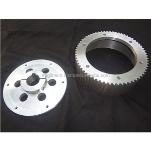 Engranajes de polea de distribución de correa de transmisión certificada CE de acero/aluminio OEM personalizables con diámetro interior de 10mm y diámetro exterior de 50mm para vehículos de maquinaria - Product Image 1