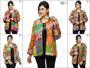 Chaqueta Kutch Patchwork - Chaqueta Banjara Multicolor de Diseñador - Chaqueta Étnica para Mujer para Navratri - Product Image 6