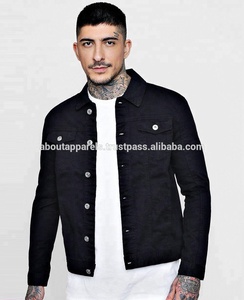 แจ็กเก็ตบอมเบอร์ผ้ายีนส์สำหรับผู้ชายมีสไตล์มีไซส์ใหญ่พิเศษตกแต่งขนสัตว์กระดุมเย็บปะต่อพิมพ์ลายแบบถักขายส่งใหม่ - Product Image 3