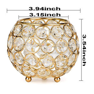 Soporte de luz de té con forma de bola de GEMA de cristal - Product Image 1