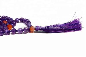 ซื้อสร้อยคอยาวลูกปัด108มาลาสร้อยคอยาวพลอยอเมทิสต์โยคะทำด้วยมือสำหรับเป็นของขวัญ - Product Image 4