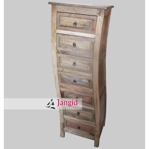 Cómoda Moderna de Madera de Mango Maciza con 7 Cajones, Artesanía India, Origen Rajasthan, Mueble de Almacenamiento - Product Image 6