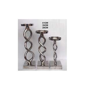 Nickel Plated Twisted Style <b>Candle</b> <b>Holder</b> With Made in Cast Aluminium Home Decoration Metal <b>Candle</b> <b>Holder</b> - Product Image 4