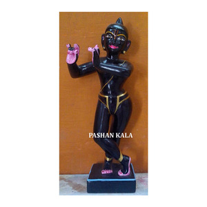 Black Marble Standing Iskcon Krishna <b>Statue</b> - Product Image 1