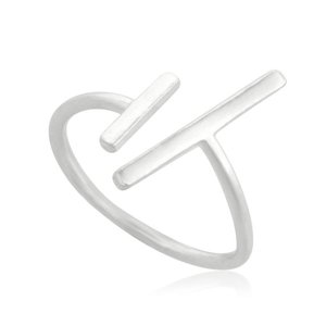 แหวนเงินแท้แบบปรับได้บาร์ยาวขนาน - Product Image 4