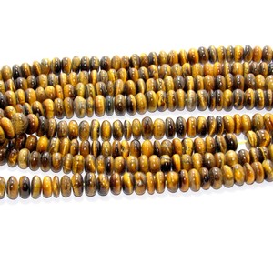 Cuentas de piedras preciosas lisas con forma de Rondelle de ojo de tigre de alta calidad, piedra Natural suelta para la fabricación de joyas - Product Image 4