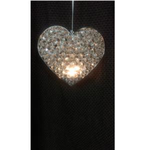 เชิงเทียนโลหะคริสตัลรูปหัวใจสำหรับงานแต่งงานและวันคริสต์มาสเชิงเทียนแบบแขวน - Product Image 1