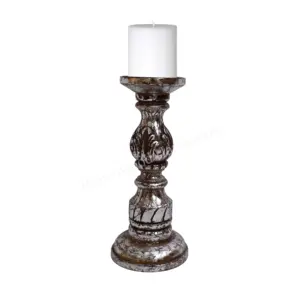 Unique Design Antique Style Candle Stand Sustainable Mango Wood Candlestick Holder For All Kind of Decoration Factory Sale