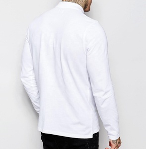 Alta calidad 100% algodón orgánico manga completa para camisetas de polo diseño personalizado en línea al por mayor Bangladesh para hombres largos - Product Image 4