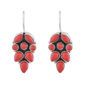 Pendientes de plata de ley 925, pendientes de Coral rojo - Product Image 3