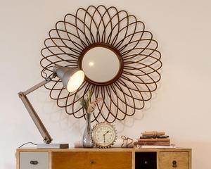Nueva Colección 100% Artesanal, Espejo de Ratán y Madera al por Mayor, Espejos Decorativos de Bambú y Mimbre para Montar en la Pared, Decoración de Pared - Product Image 3