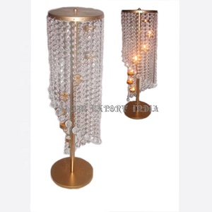 Impresionante calidad, precio al por mayor, candelabro decorativo de mesa con soporte de luz de té de Metal con acabado dorado de cristal de alta calidad - Product Image 1