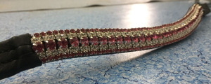 Bandas de cristal rosa/transparente de 5 filas de alta calidad de cuero de caballo disponibles en todos los tamaños y colores - Product Image 2