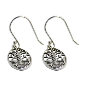 Precioso encanto Árbol de la vida 925 pendiente liso de plata esterlina 925 joyería de plata esterlina para mujeres y niñas - Product Image 1