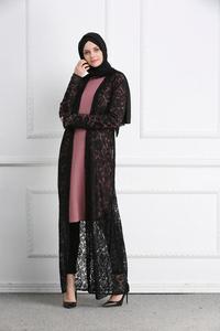 Fabuleuse qualité femmes musulmanes rayé Abaya Dubai caftan Robe Kimono - Product Image 3